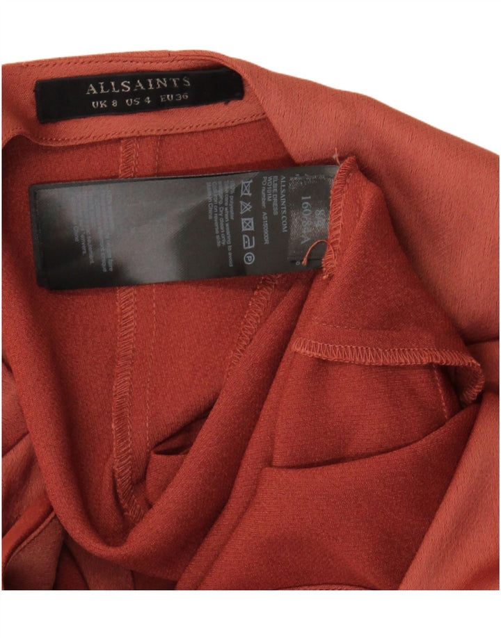 All Saints Γυναικείο Bodycon Φόρεμα UK 8 Μικρό κόκκινο πολυεστέρα