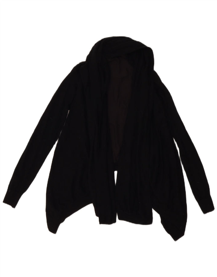 ALL SAINTS Γυναικείο ασύμμετρο ανοιχτό πουλόβερ UK 10 Small Black Wool