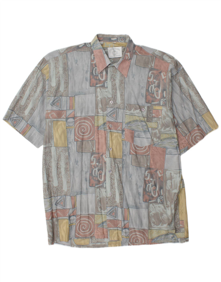 C.C.CONCORD Ανδρικό κοντομάνικο πουκάμισο μεγάλο πολύχρωμο γεωμετρικό