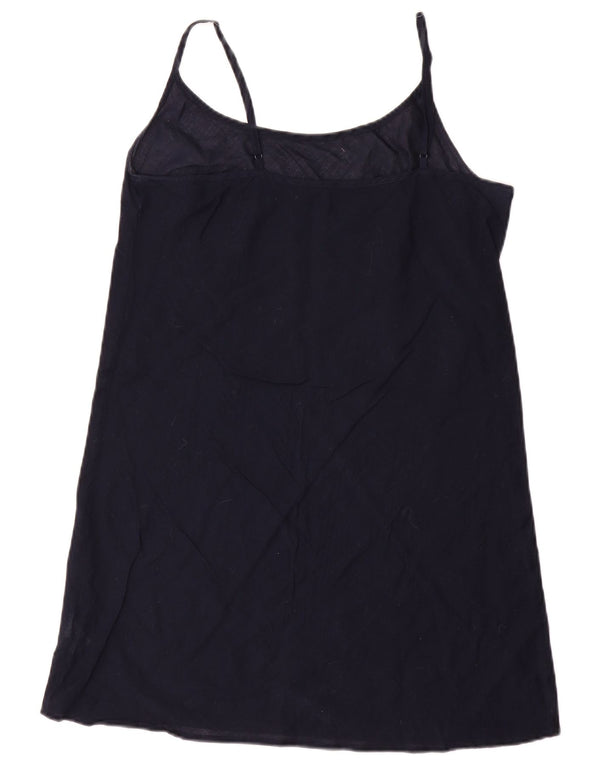 Vintage Γυναικείο Slip Dress UK 10 Small Navy Blue από βαμβάκι
