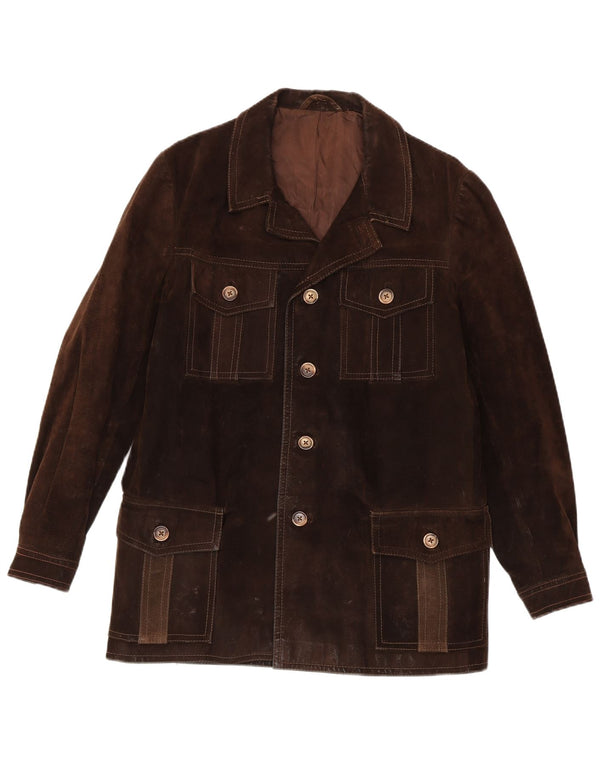 Vintage Ανδρικό Suede Jacket UK 38 Medium Brown