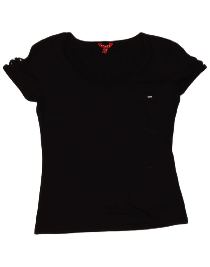 Guess Γυναικείο T-Shirt Top UK 14 Large Black Polyester