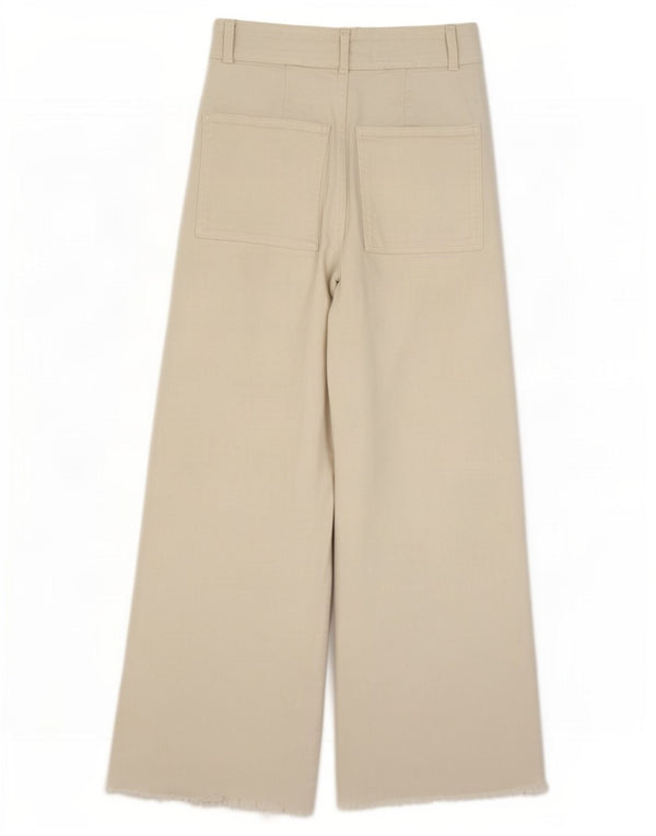 Zara Womens The Marine Wide Leg Straight Jeans EU 32 2XS W22 L26 Off White