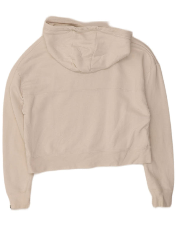 Nike γυναικείο υπερμεγέθη Crop Graphic Hoodie Jumper UK 6 XS White