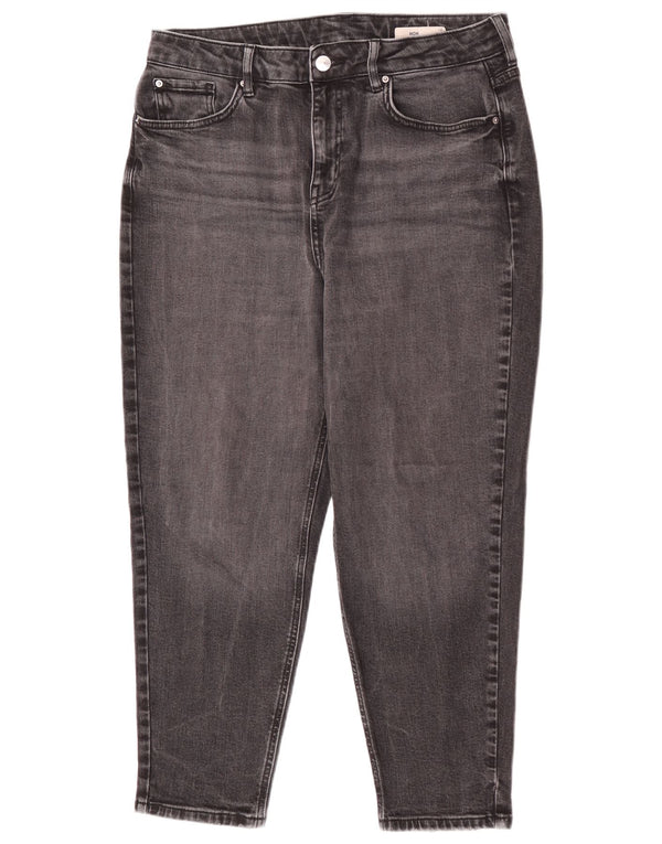 Marks & Spencer Γυναικεία Mom Tapered Cropped Jeans UK 14 Large W32 L25 Grey
