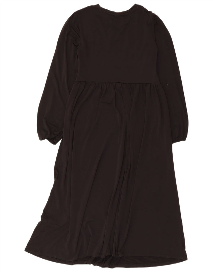 Zara Γυναικείο μακρυμάνικο Maxi Φόρεμα UK 12 Medium Black