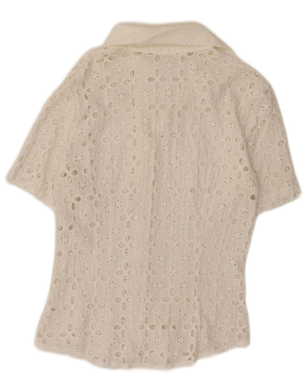 Naracamicie Γυναικείο κοντομάνικο πουκάμισο UK 12 Medium White Floral