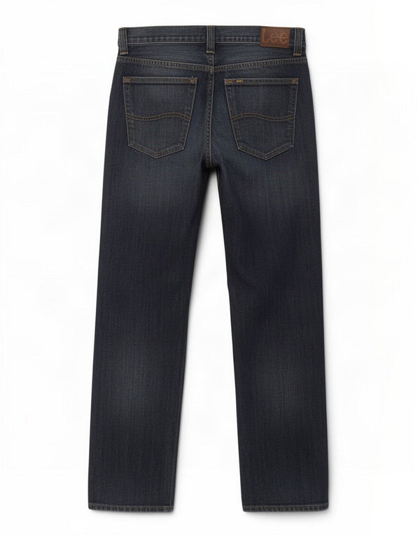 Lee Mens Ripley Straight Jeans W33 L34 Navy Blue Cotton