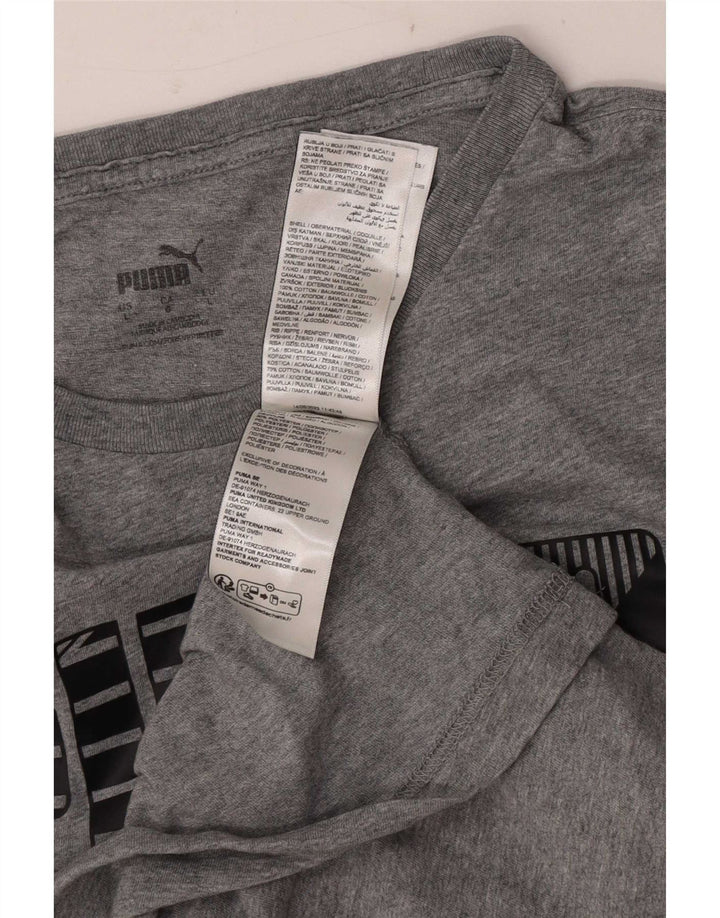 Ανδρικό γραφικό T-Shirt Puma Top Larg γκρι βαμβακερό