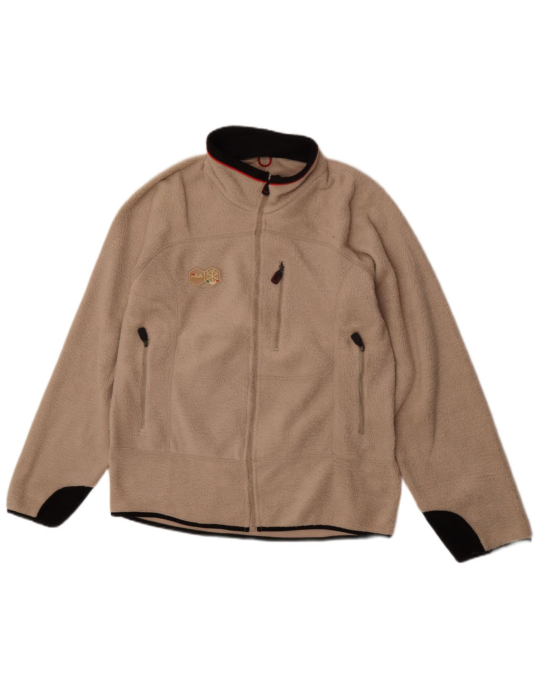 Fila Ανδρικό Fleece Jacket UK 40 Large Beige Colourblock Polyester