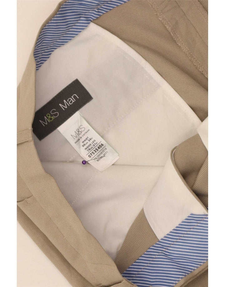 Ανδρικό ίσιο παντελόνι Marks & Spencer W34 L31 Beige