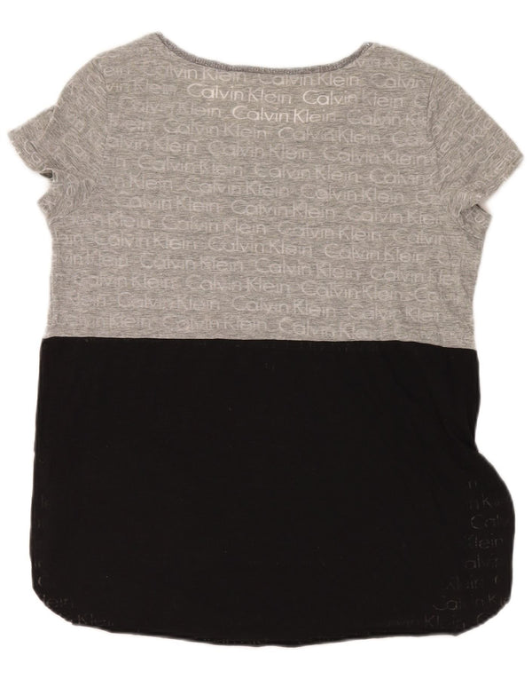 Γυναικείο γραφικό μπλουζάκι Calvin Klein Jeans Top UK 14 Medium Grey Colourblock