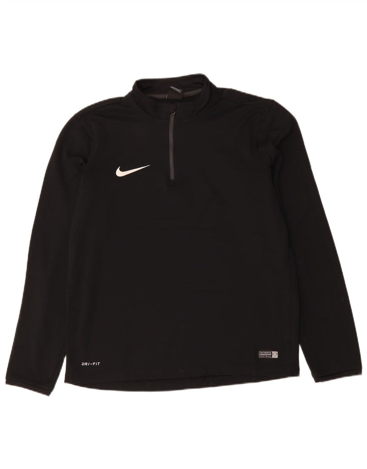 Ανδρική φόρμα πουλόβερ με φερμουάρ Dri Fit NIKE Top Medium Μαύρο Πολυεστέρας