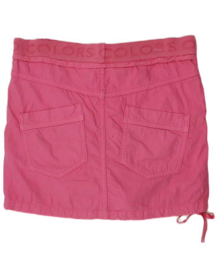 BENETTON Girls Graphic ίσια φούστα 13-14 ετών W28 Ροζ