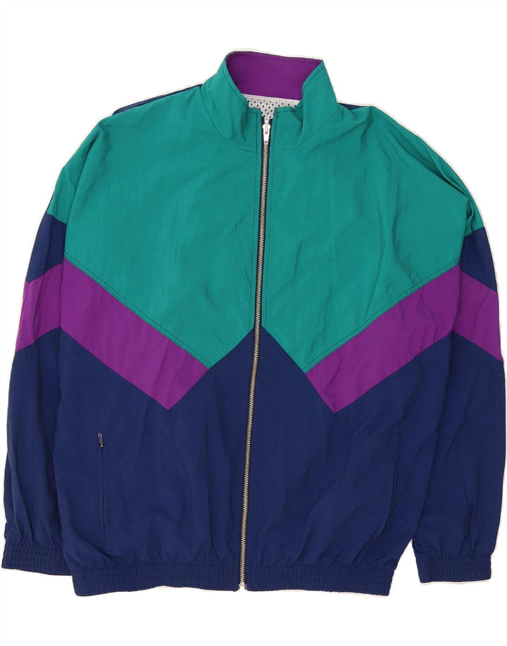 WALBUSCH Mens Rain Jacket IT 52 XL Navy Blue Colourblock Polyamide Vintage Walbusch and Second-Hand Walbusch from Messina Hembry 