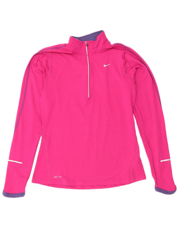 Γυναικεία φόρμα πουλόβερ με φερμουάρ Nike Dri Fit Top 10 Small Pink