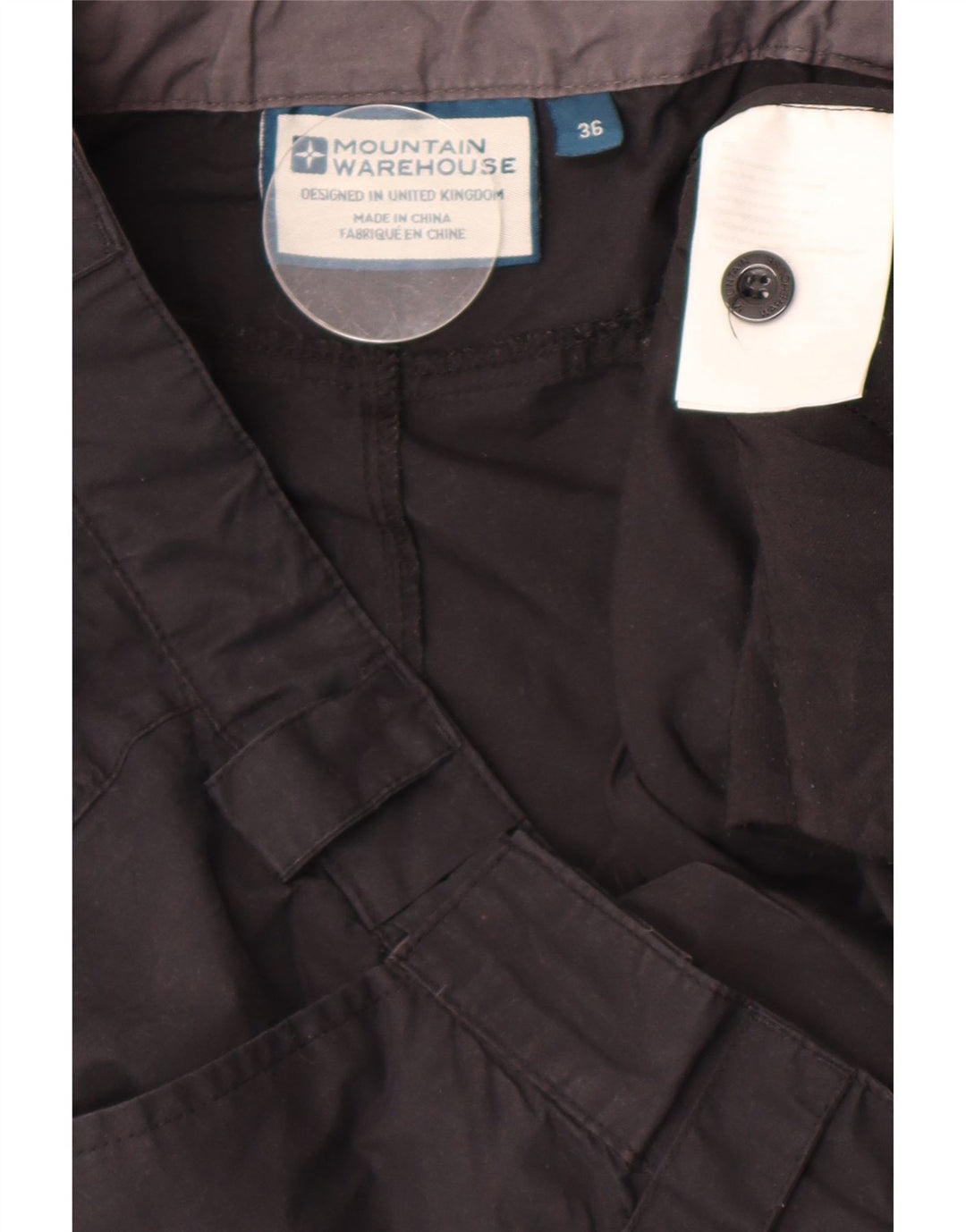 Mountain Warehouse Ανδρικό ίσιο παντελόνι Cargo W36 L31 Μαύρο πολυεστέρα