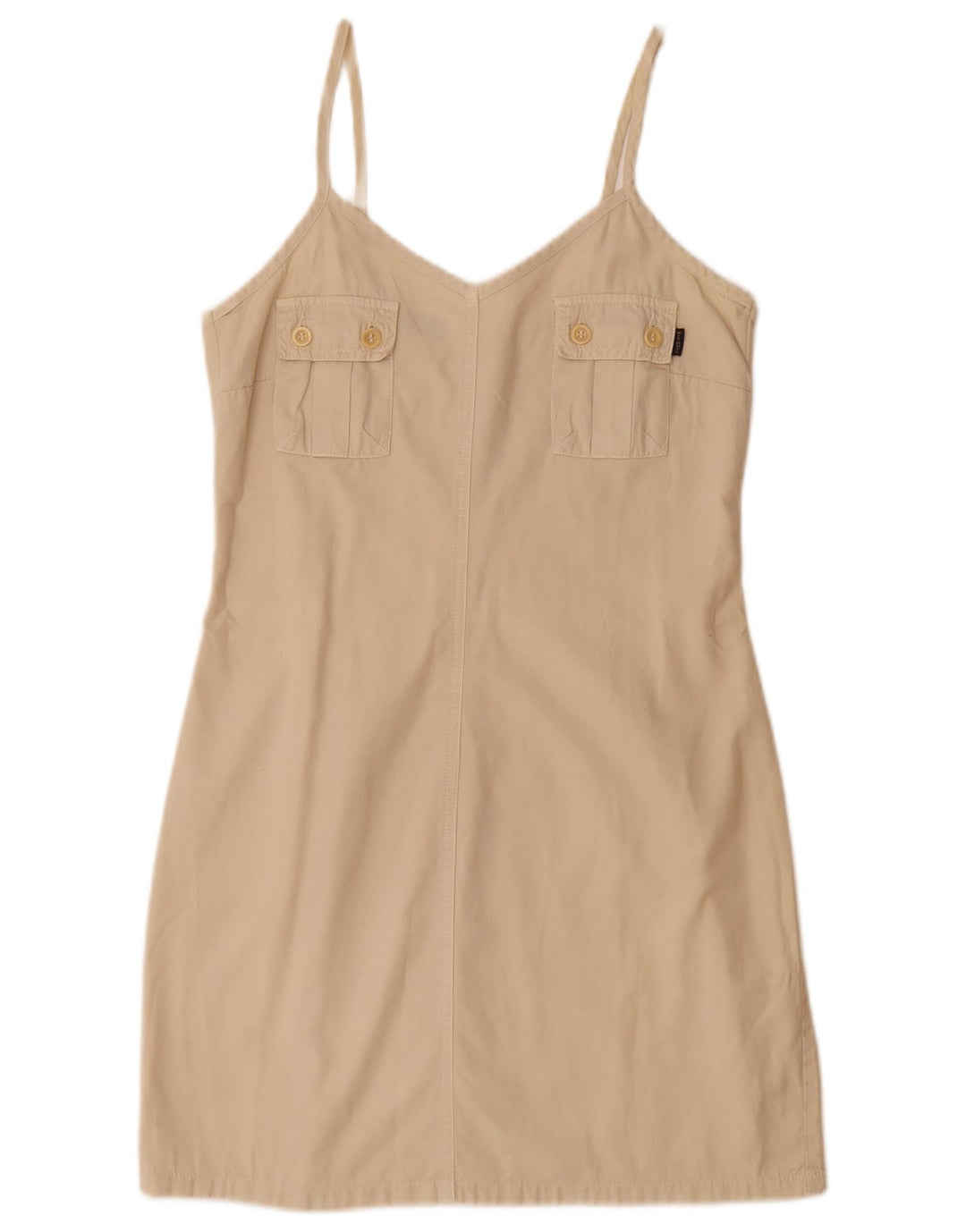 WIT BOY Γυναικείο Slip Dress UK 14 Μεγάλο Μπεζ Βαμβακερό