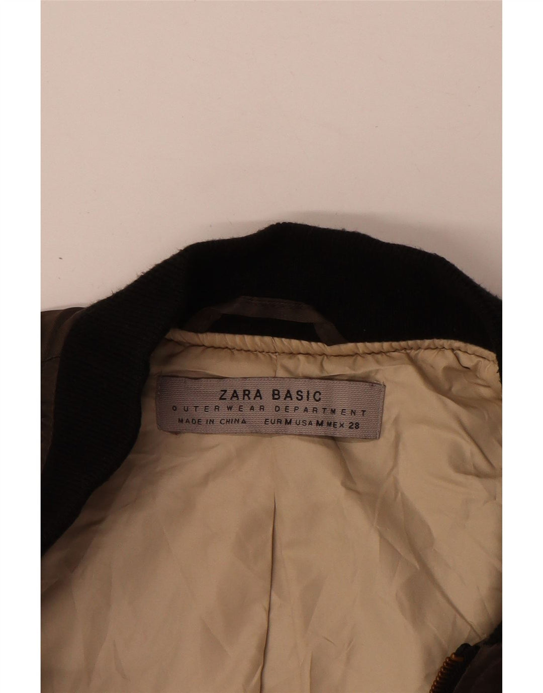 ZARA Γυναικείο Crop Oversized Bomber Jacket UK 14 Medium Brown