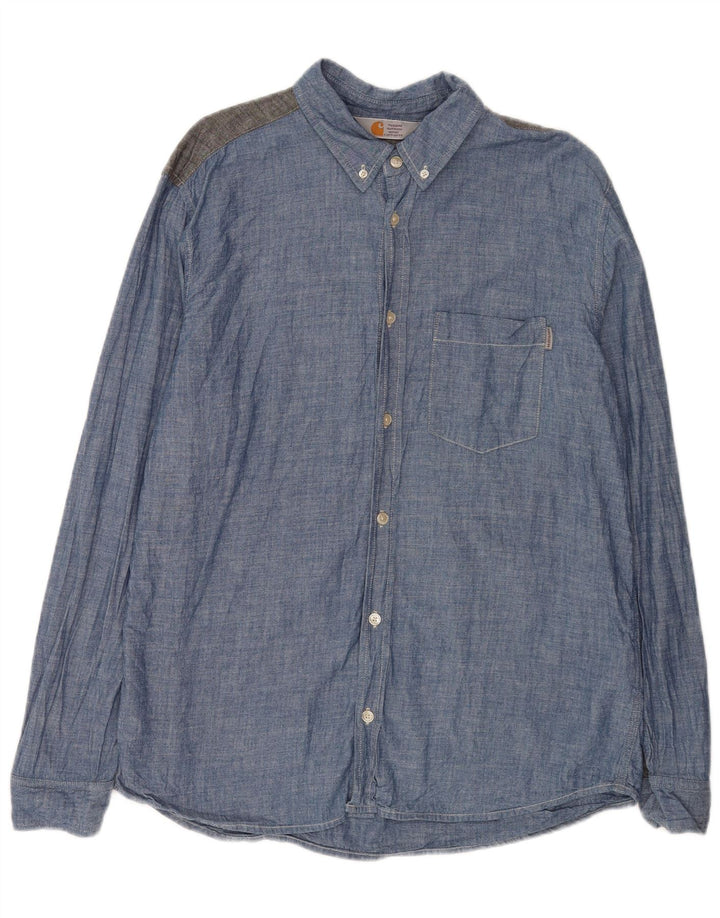 Ανδρικό πουκάμισο Carhartt XL Blue Colourblock Βαμβακερό