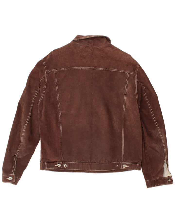 Metropolitan Mens Bomber Suede Jacket IT 48 Medium Brown Δερμάτινο