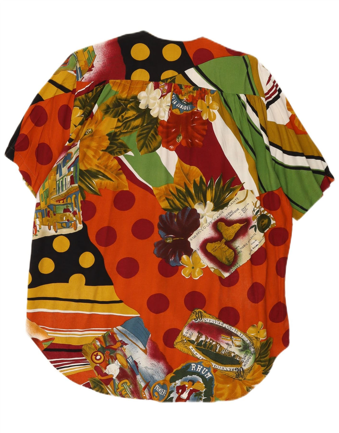 Vintage γυναικείο πουκάμισο με αφηρημένο σχέδιο μπλούζα UK 18 XL πολύχρωμη βισκόζη