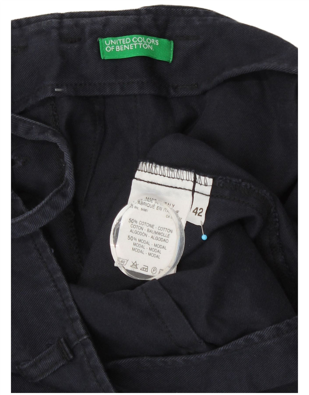 Benetton Γυναικεία Maxi Φούστα IT 42 Medium W28 Navy Blue Cotton