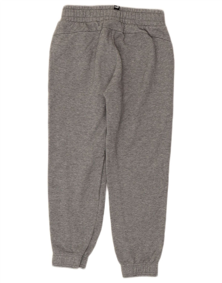 PUMA Boys Tracksuit Trousers Joggers 9-10 Years Grey Cotton
