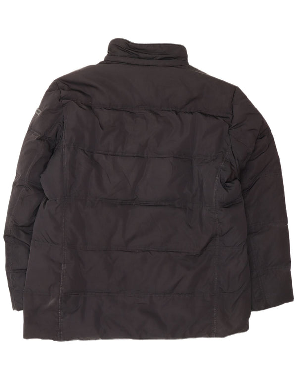 TRUSSARDI JEANS Ανδρικό μπουφάν με επένδυση IT 56 3XL μαύρο πολυεστέρα