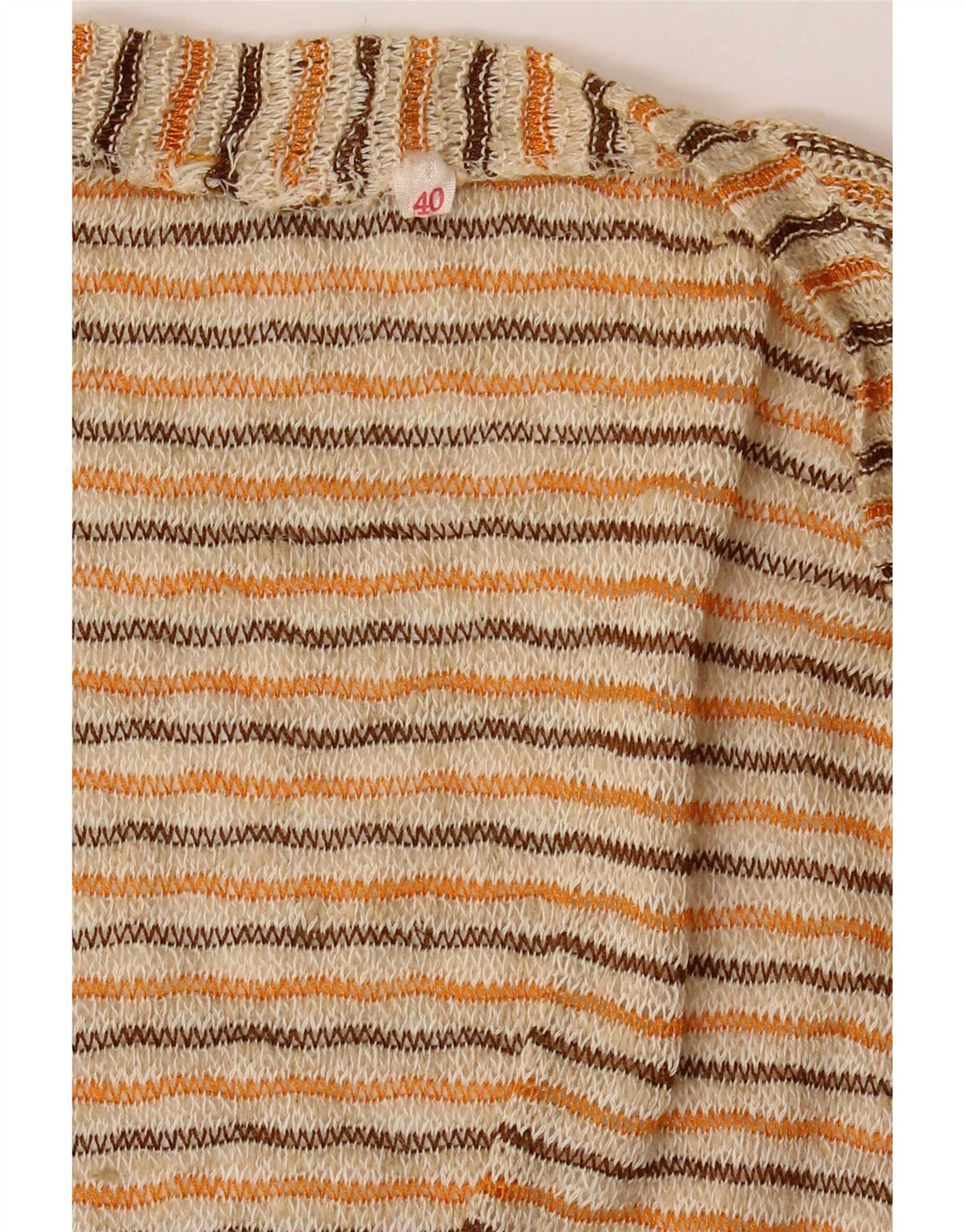 Vintage Γυναικεία Crop Cardigan Top EU 40 Medium Beige ριγέ