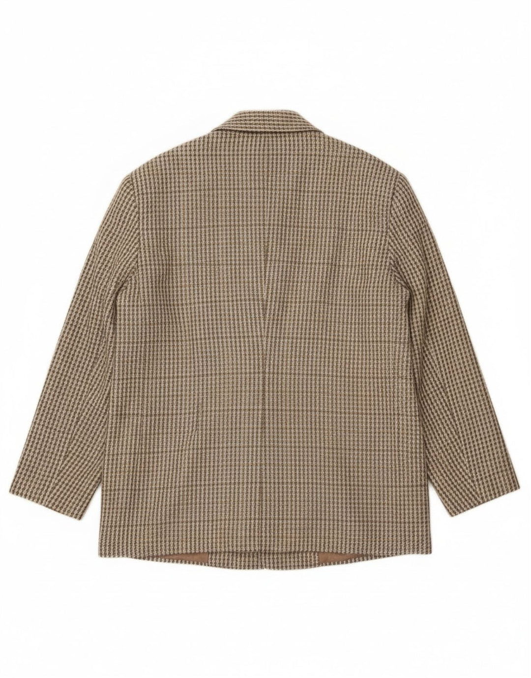 Vintage γυναικείο σακάκι με 2 κουμπιά σακάκι IT 46 μεγάλο χακί μαλλί Gingham