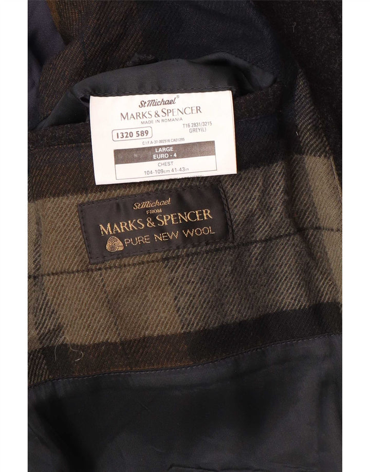 Ανδρικό πανωφόρι Marks & Spencer UK 40 Large Grey Virgin Wool