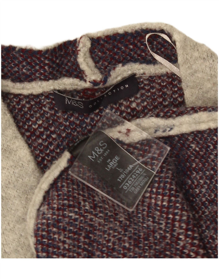 Marks & Spencer Γυναικείο πουλόβερ Longline Cardigan UK 16 Large Grey Check