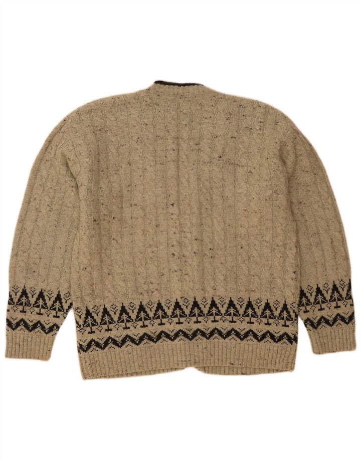 Ανδρικό πουλόβερ vintage ζακέτα IT 50 Medium Grey Fair Isle Wool