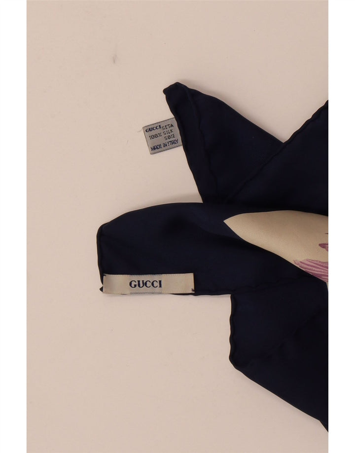 Γυναικείο γραφικό τετράγωνο φουλάρι Gucci Μονόχρωμο Σχεδιαστής Floral