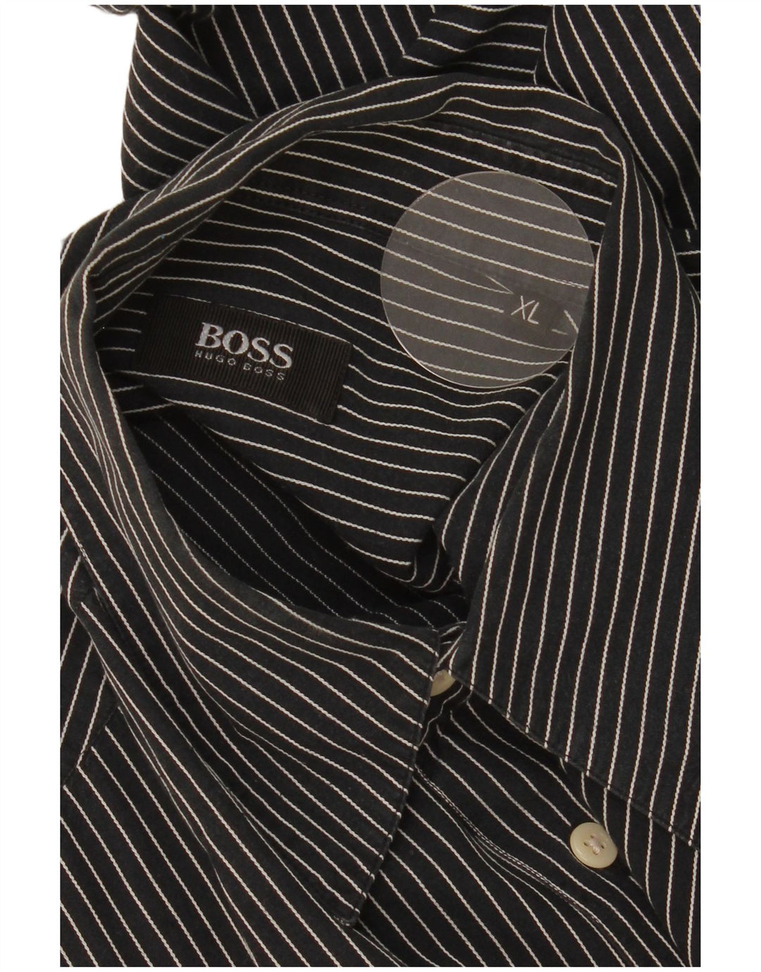 Ανδρικό πουκάμισο Hugo Boss XL Navy Blue ριγέ