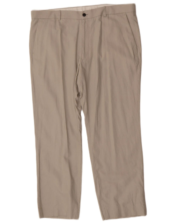 Marks & Spencer Ανδρικό παντελόνι Chino με κανονική εφαρμογή W38 L29 Μπεζ λινό