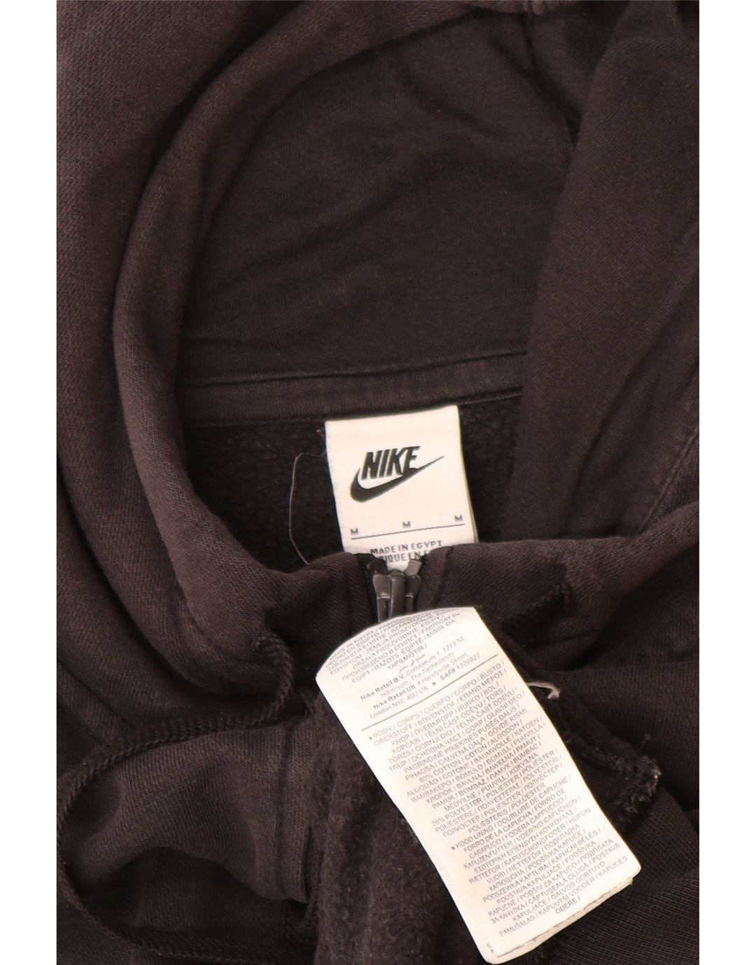 Ανδρικό πουλόβερ Nike με φερμουάρ, μεσαίο μαύρο βαμβακερό