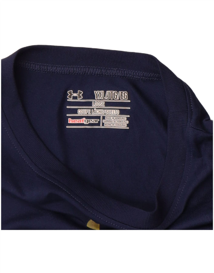 UNDER ARMOUR Boys φαρδύ γραφικό T-shirt 13-14 ετών XL Navy Blue