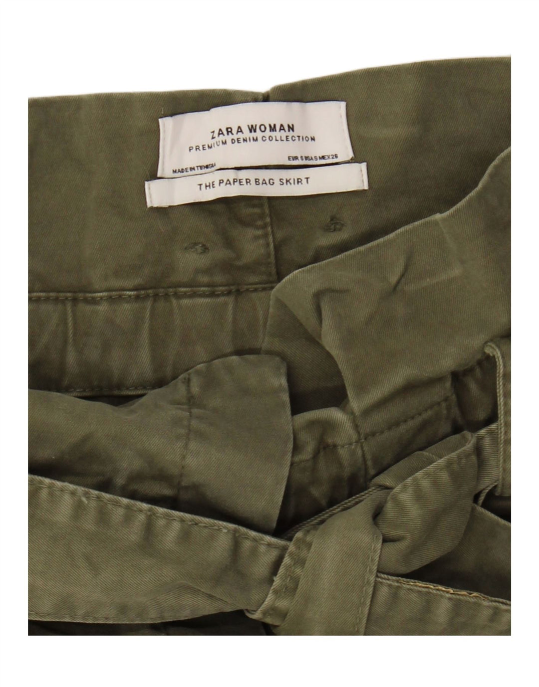 ZARA Womens Mini Skirt Small W27 Khaki Vintage Zara and Second-Hand Zara from Messina Hembry 