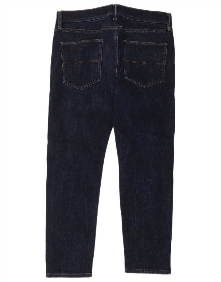 Marks & Spencer Γυναικεία Slim Jeans W32 L29 Navy Blue Cotton