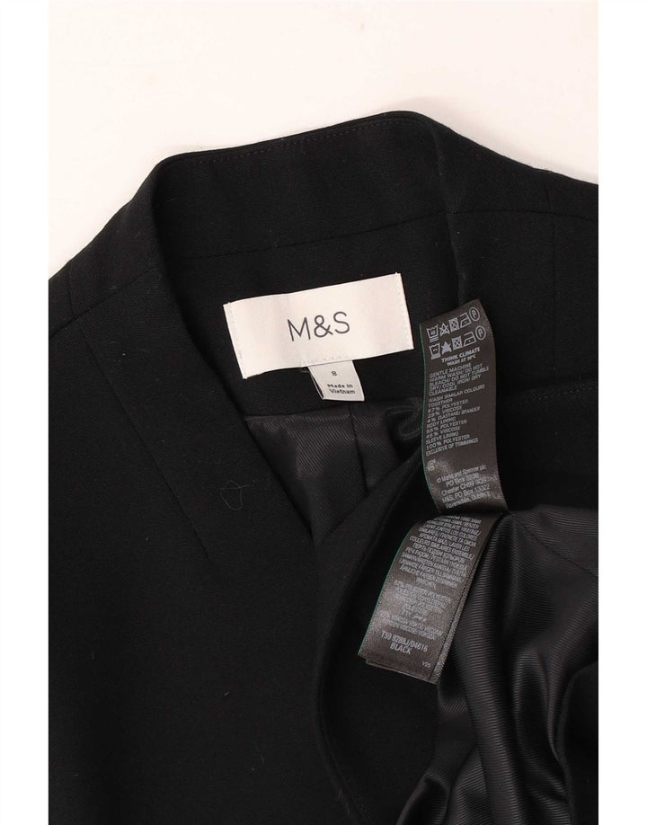 Marks & Spencer Γυναικείο Open Blazer Jacket UK 8 Small Black Polyester