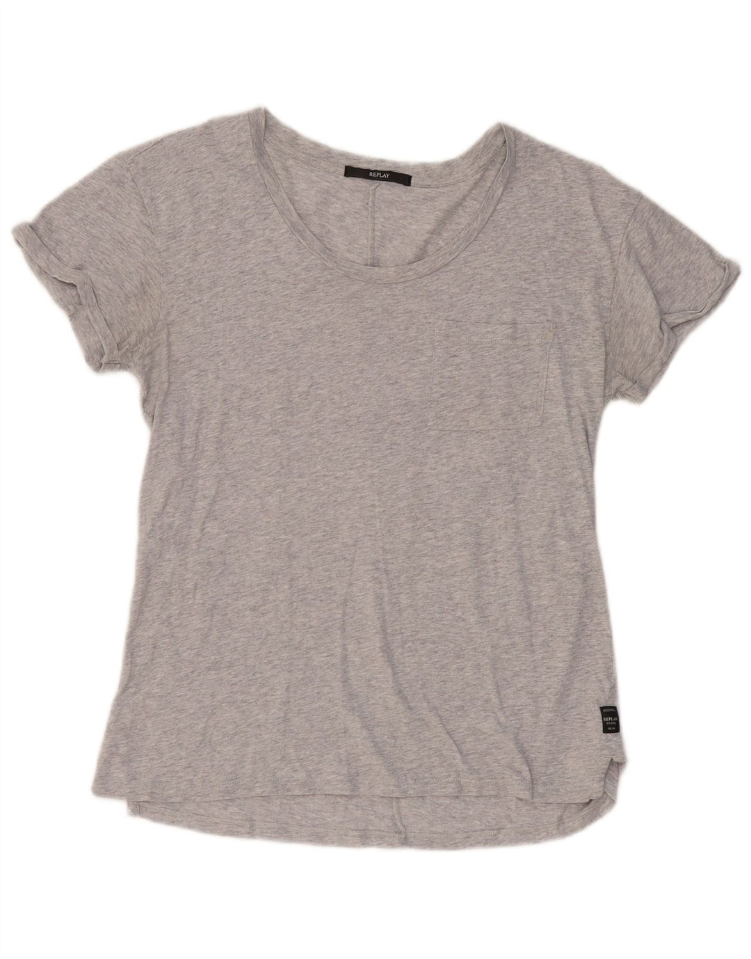 REPLAY Γυναικείο T-Shirt Top UK 10 Small Grey