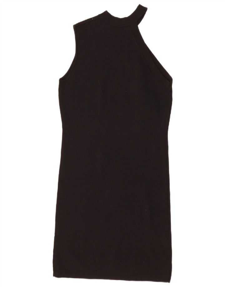 Zara Womens One Shoulder Bodycon Φόρεμα UK 12 Medium Black