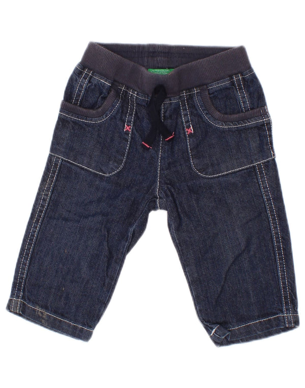 Benetton Baby Girls τζιν σορτς 3-6 μηνών W18 Navy Blue Cotton