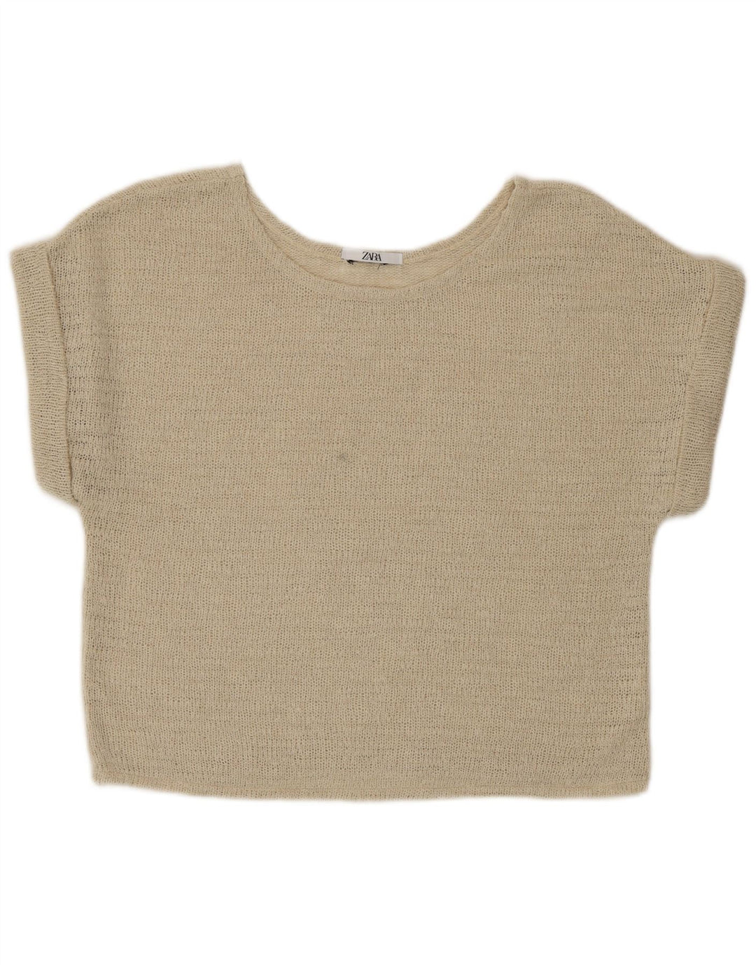 Zara Γυναικεία Πλεκτή Μπλούζα Τοπ UK 16 Large Beige