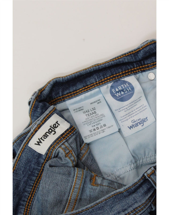 WRANGLER Ανδρικό Texas Straight Jeans W42 L32 Μπλε βαμβακερό