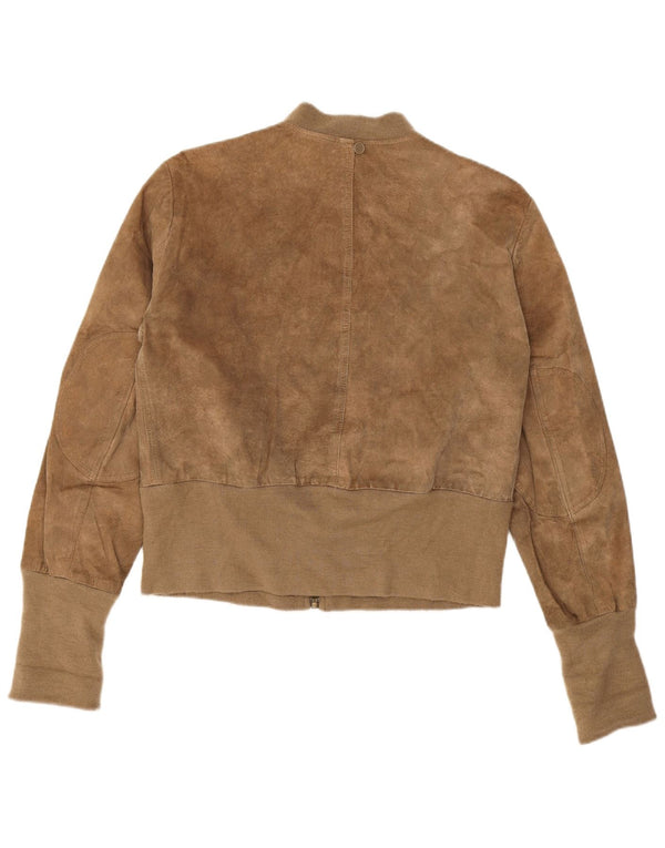 PROJECT Γυναικείο Suede Jacket UK 14 Medium Beige Leather