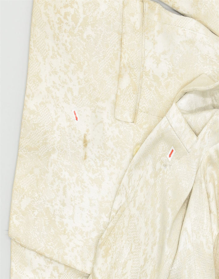 VINTAGE Womens Double Breasted Blazer Jacket UK 16 Large Beige Floral | Vintage | Thrift | Second-Hand | Used Clothing | Messina Hembry 