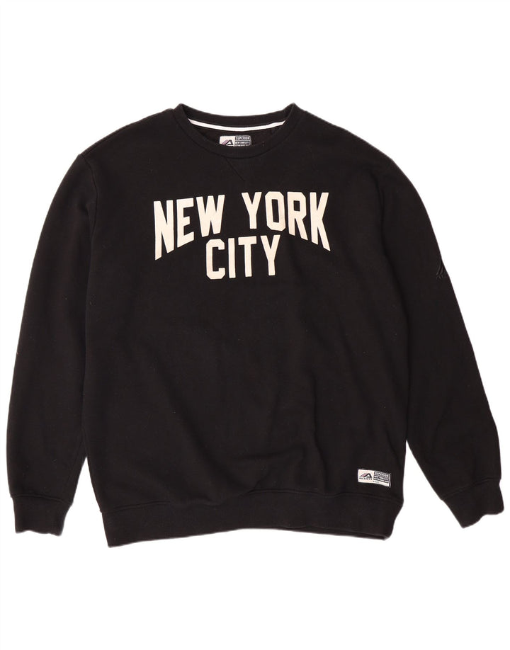 ALCOTT Ανδρικό γραφικό φούτερ New York City Jumper XL Μαύρο βαμβακερό